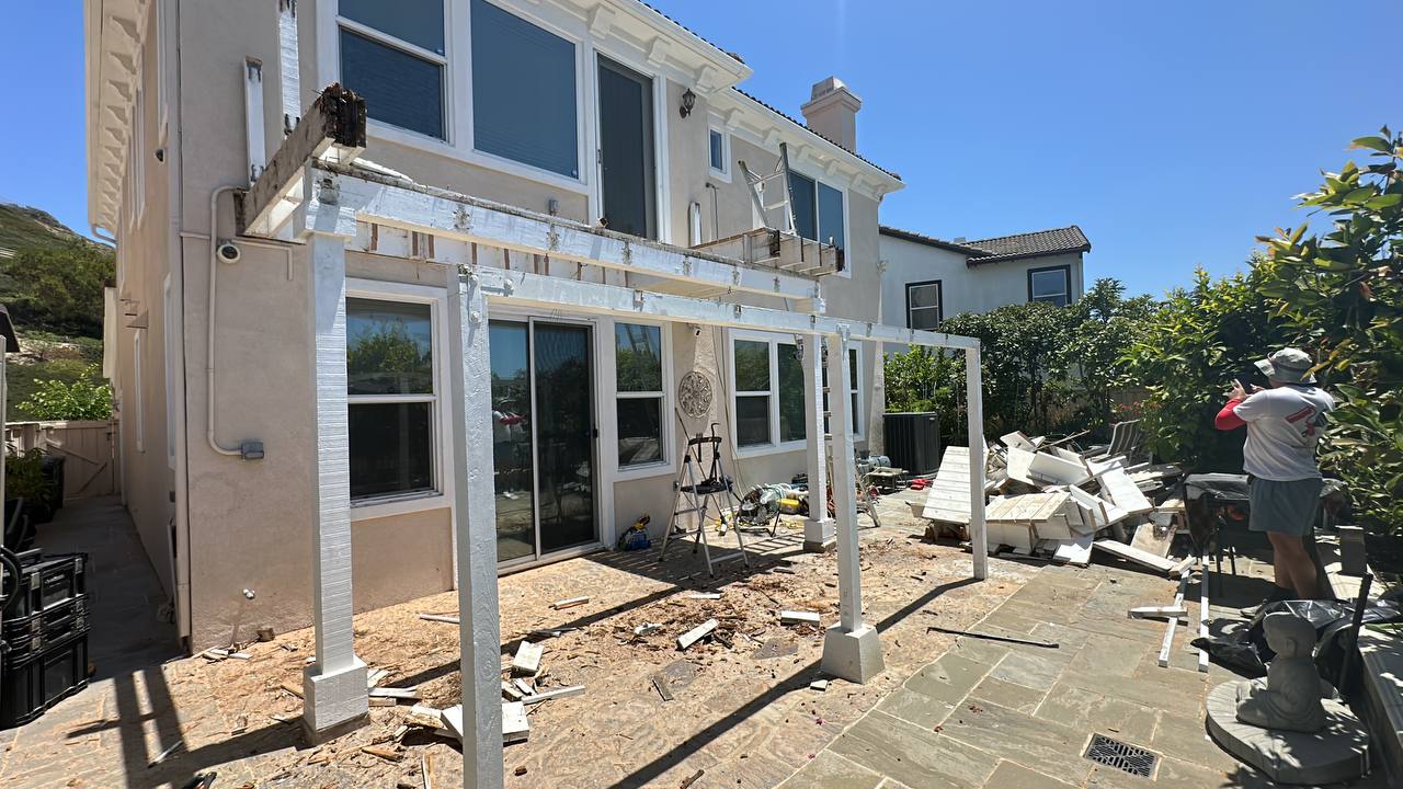 New Balcony Railing Framing