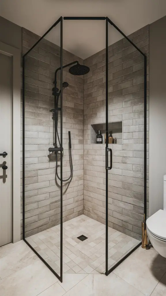 Bright bathroom remodel with modern fixtures and wall tiles