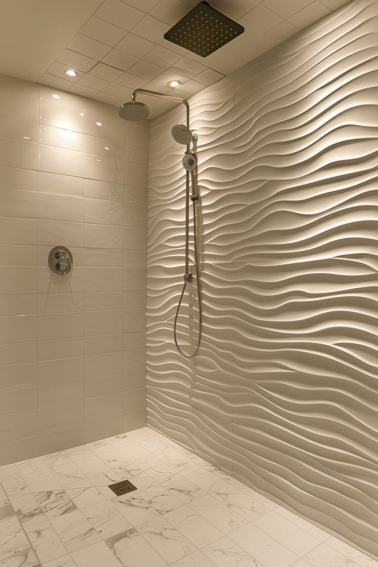 Luxury master bathroom remodel with glass shower enclosure